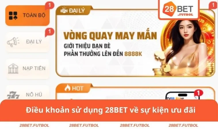 Điều khoản sử dụng 28BET 3 Điều khoản sử dụng 28BET về sự kiện ưu đãi